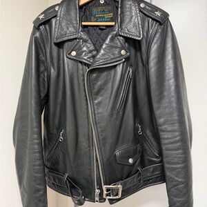 Schott Perfecto 519 Black Leather Jacket Size M Excellent Condition